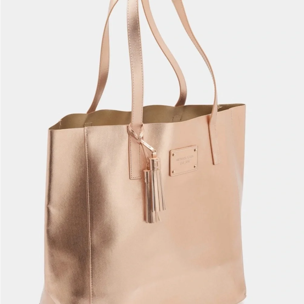 Michael Kors Rose Gold Leather Tassel Tote BRAND NEW NO CALL OUTS - Picture 7 of 16